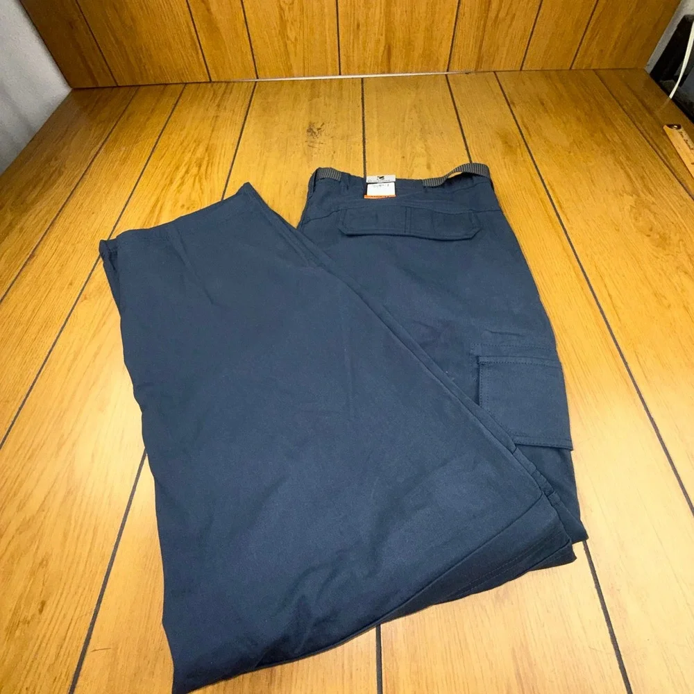 BC‎ Clothing Co Mens XXL x 32 Convertible Cargo Hiking Pants Navy Blue Zip Off